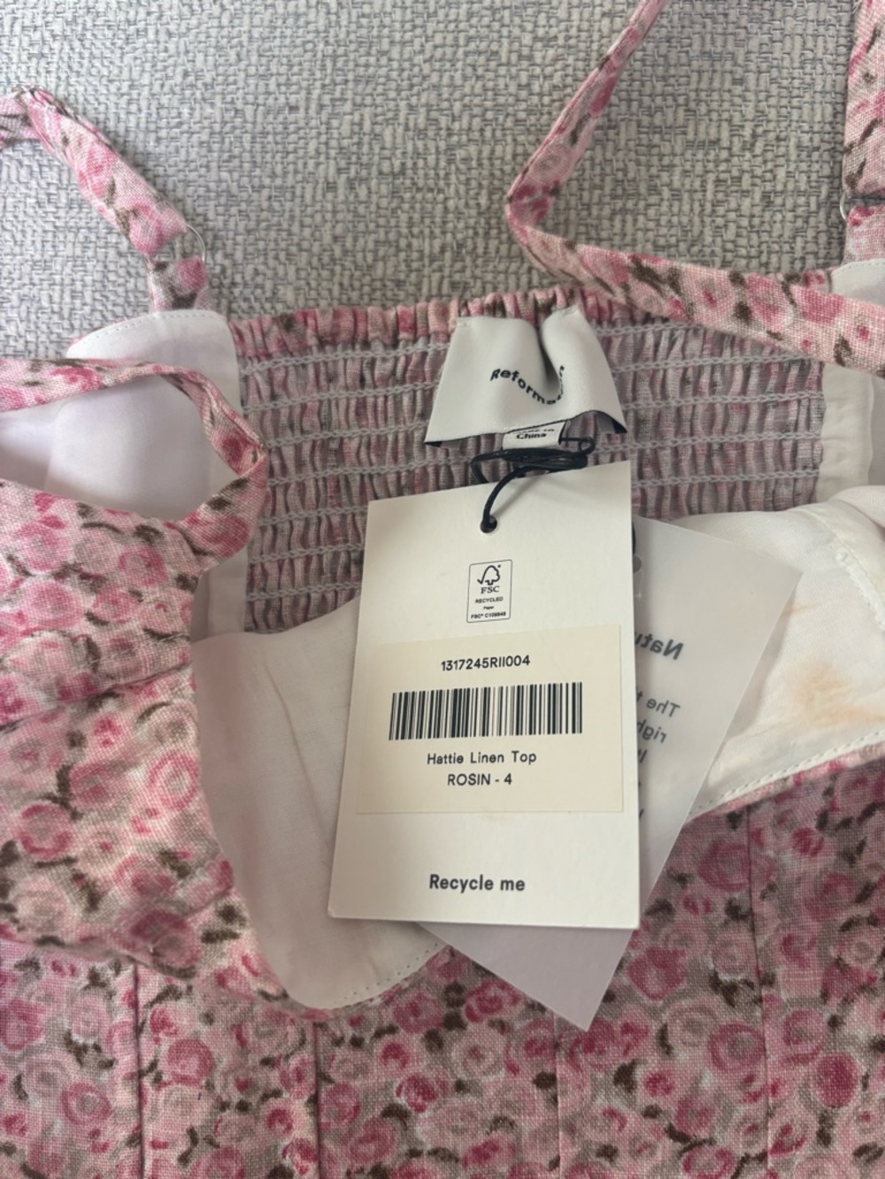 NWT Reformation Hattie Linen Top - Picture 6 of 7